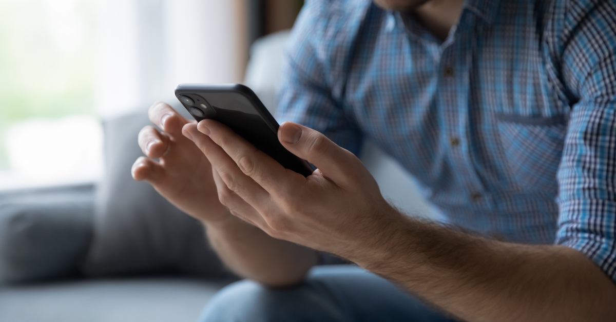 man using mobile phone