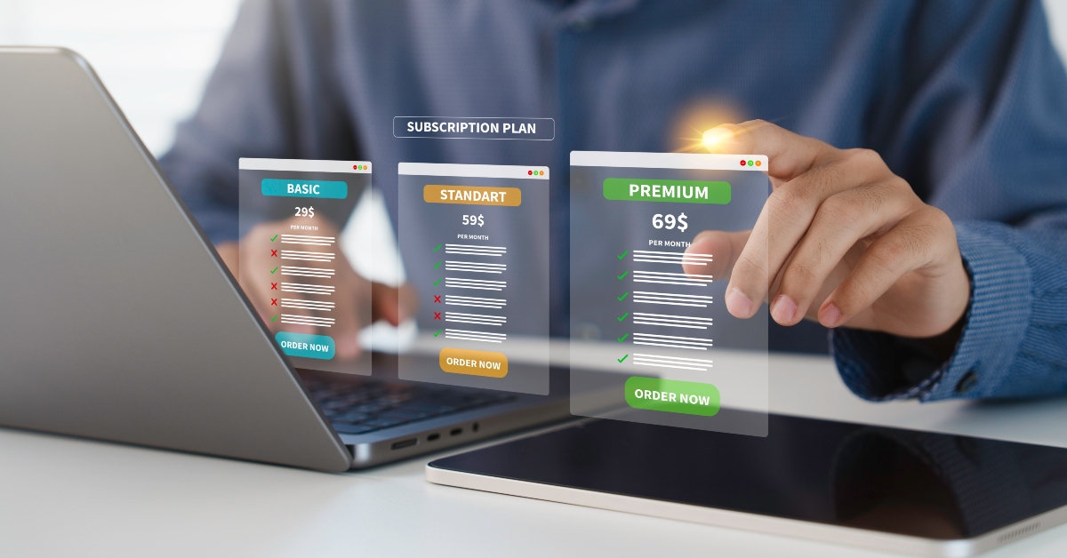 user choosing subscription plan option