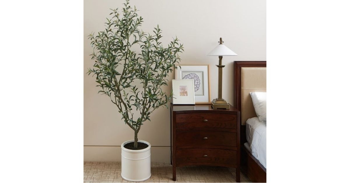 artificial olive tree with french planter