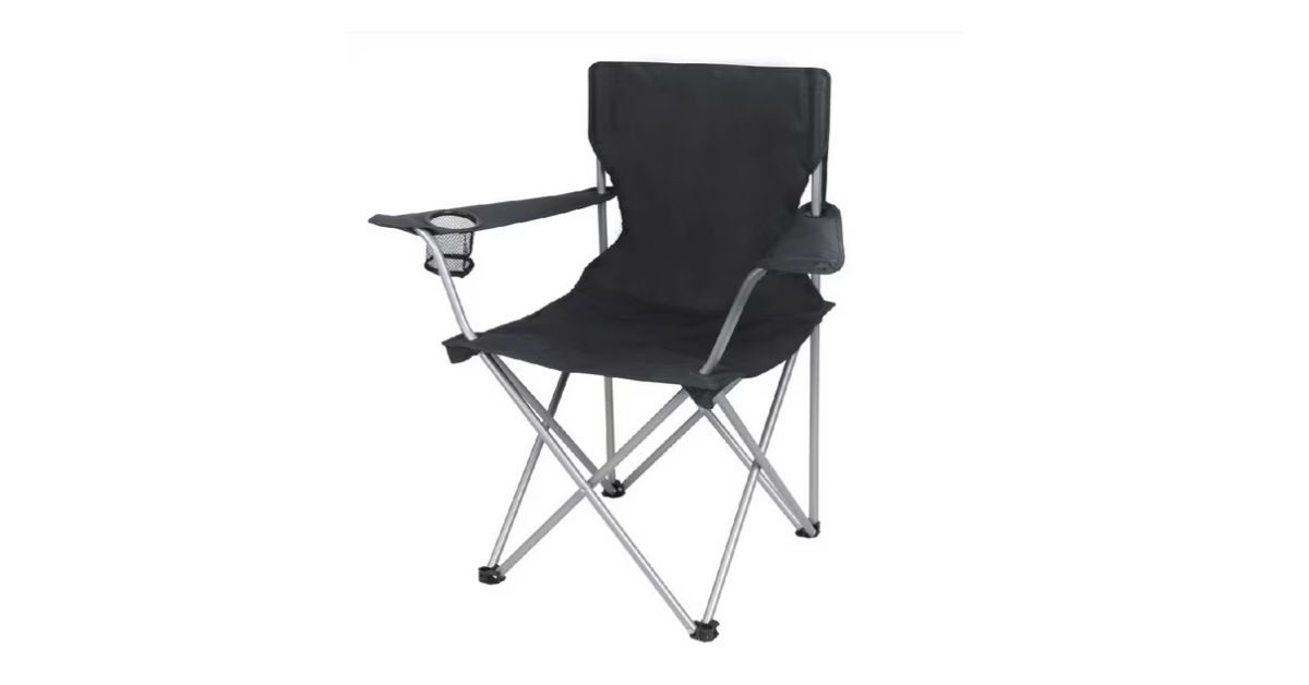 folding camp chair with cup holder