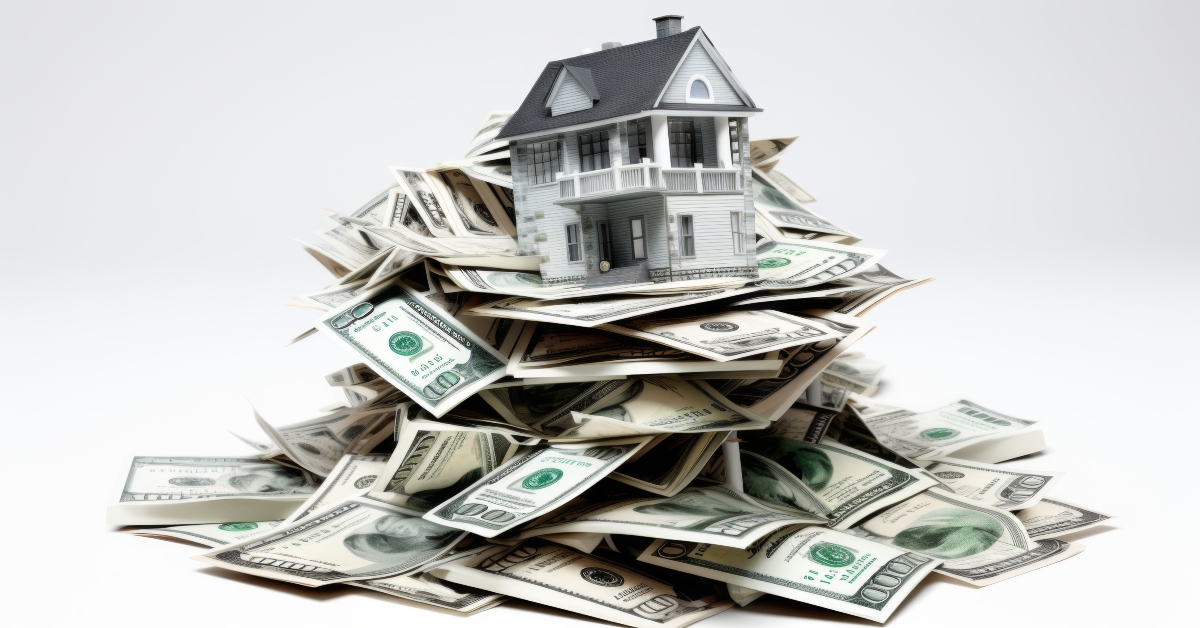 house on bunch of bank note