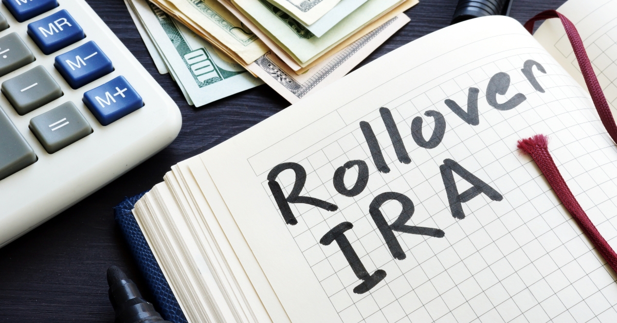 Rollover ira handwritten in a notepad
