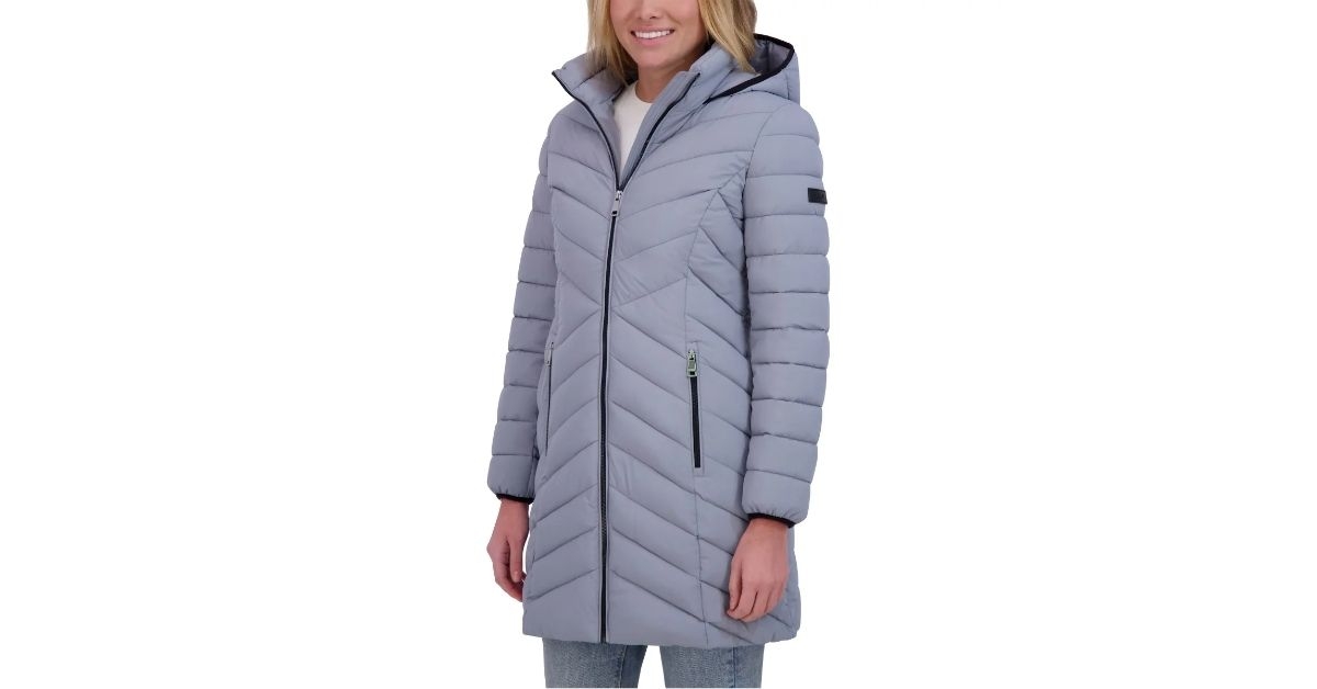 dkny womens stretch walker coat