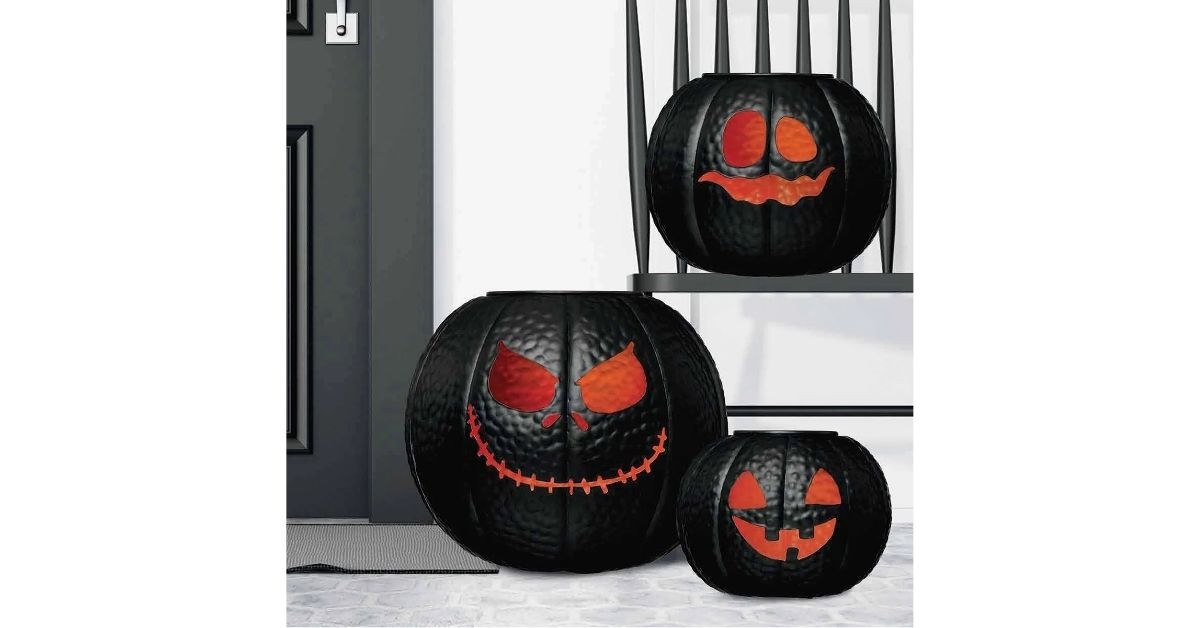 halloween metal pumpkin lanterns