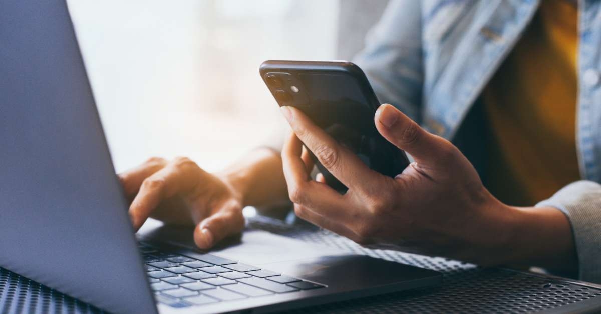 using texting cell phone typing computer