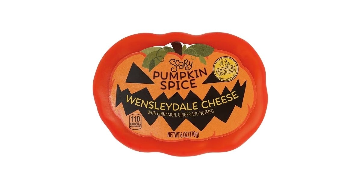 scary pumpkin spice wensleydale cheese