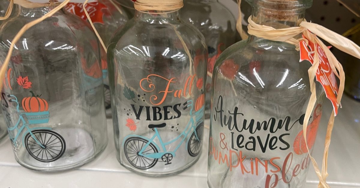 autumn glass bottles