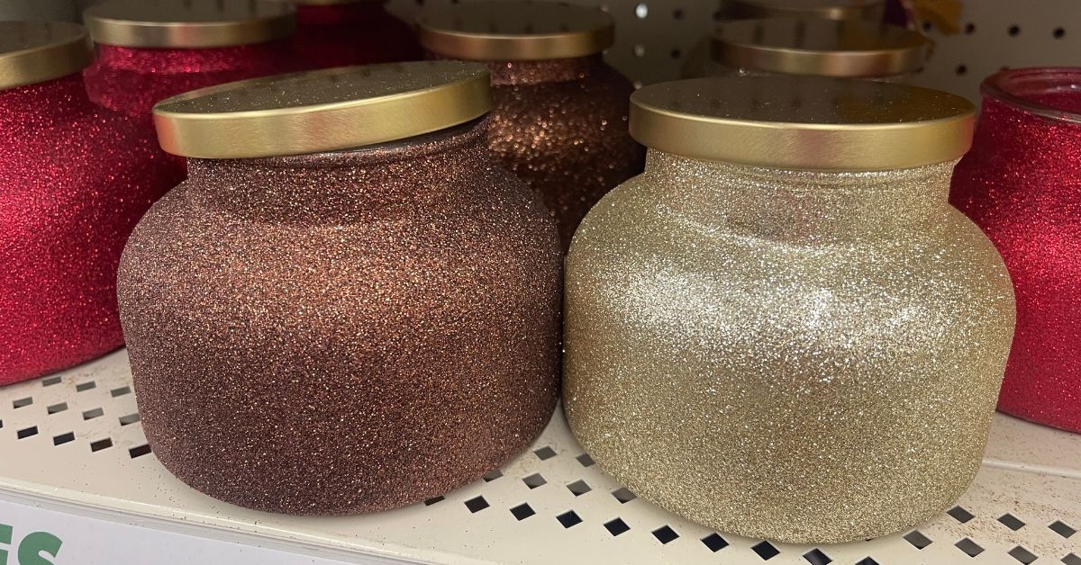 seasonal collection glitter candle