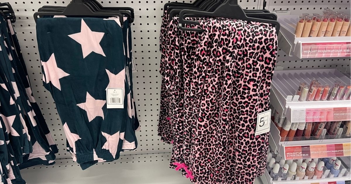 printed plush lounge pants