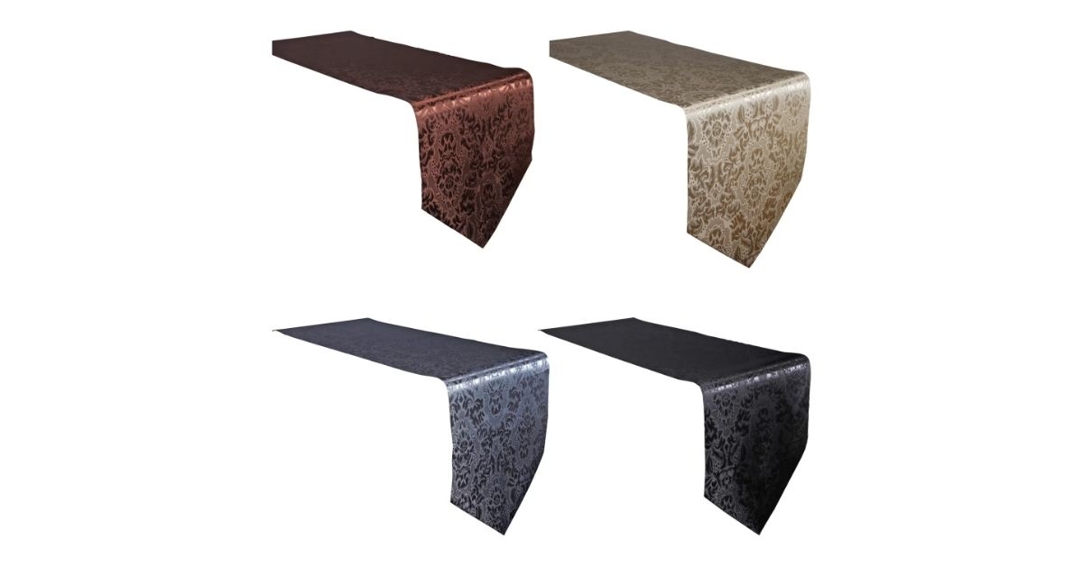 polyester damask table runners
