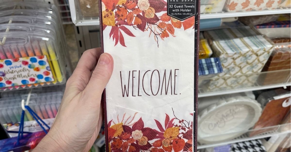 rae dunn guest towels with holder