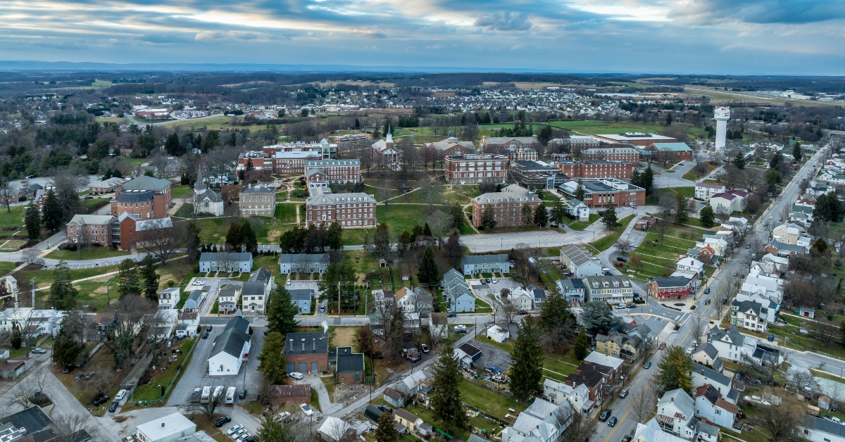 aerial view of westminster