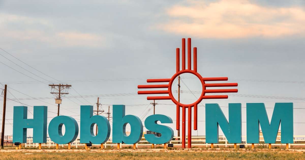 city entrance sign with large letters