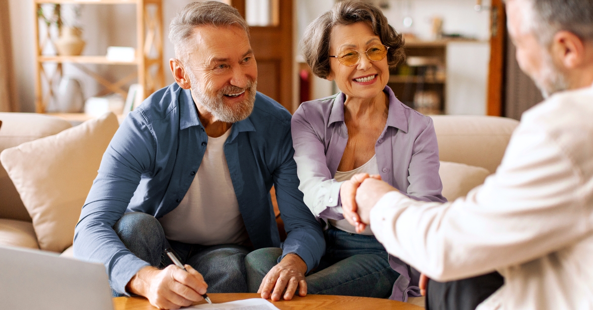 couple making financial insurance deal