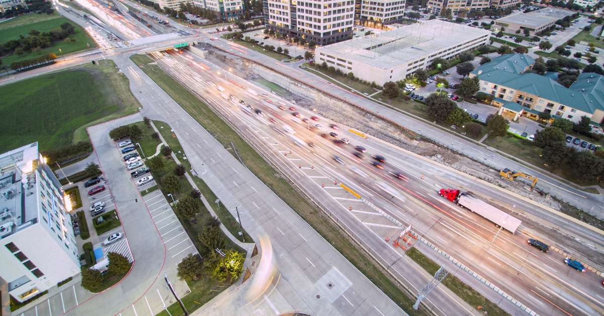 texas aerial photo evening tx rush hour