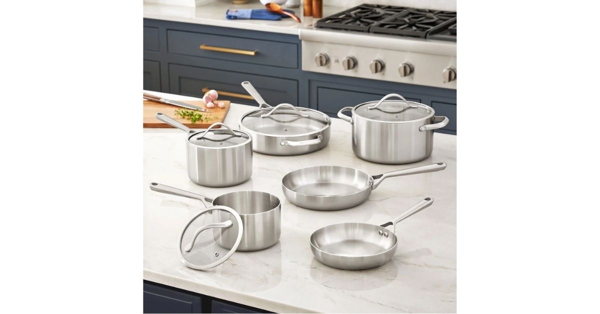 modern tri-ply cookware set