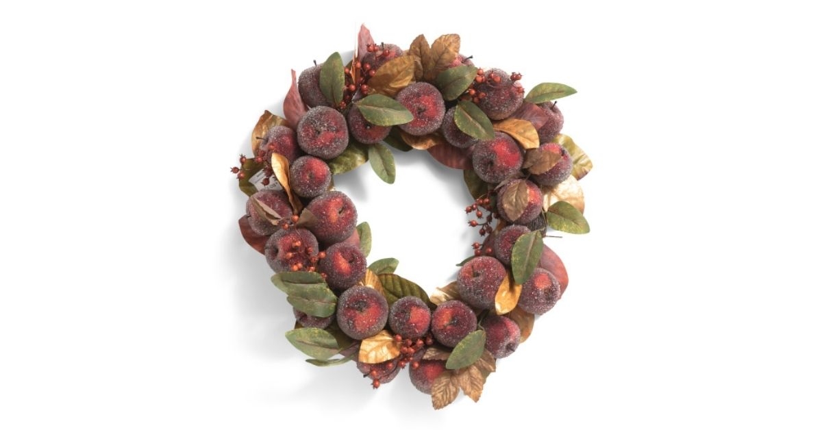 wreath with sugared apples