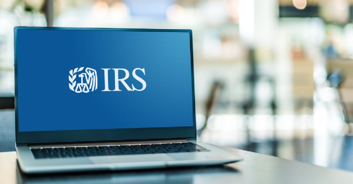 laptop displaying logo of the internal revenue service