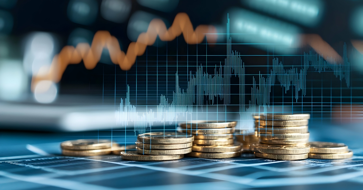 stock market graph representing financial growth