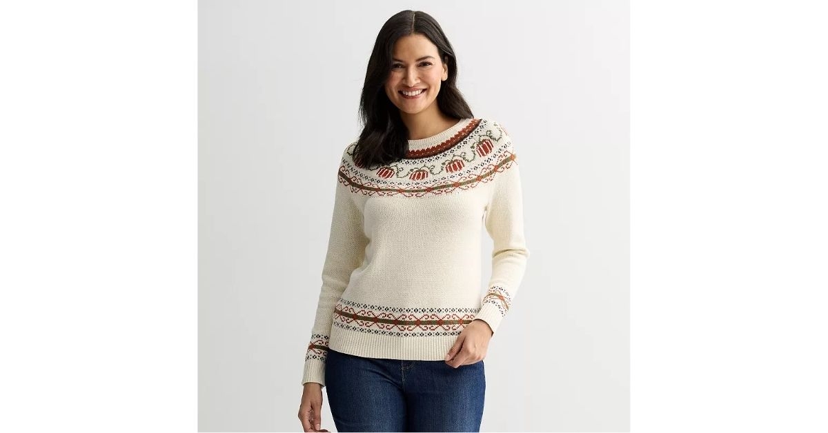 womens fair isle pullover sweater