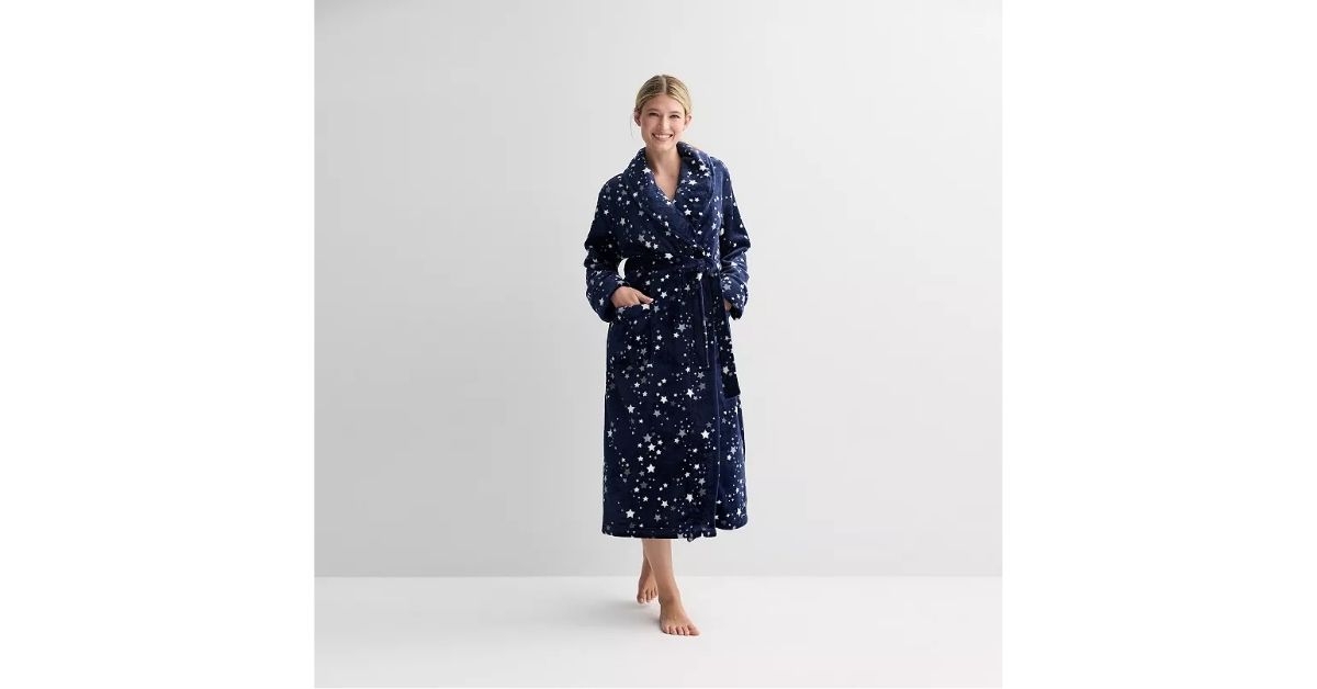 womens long plush wrap robe