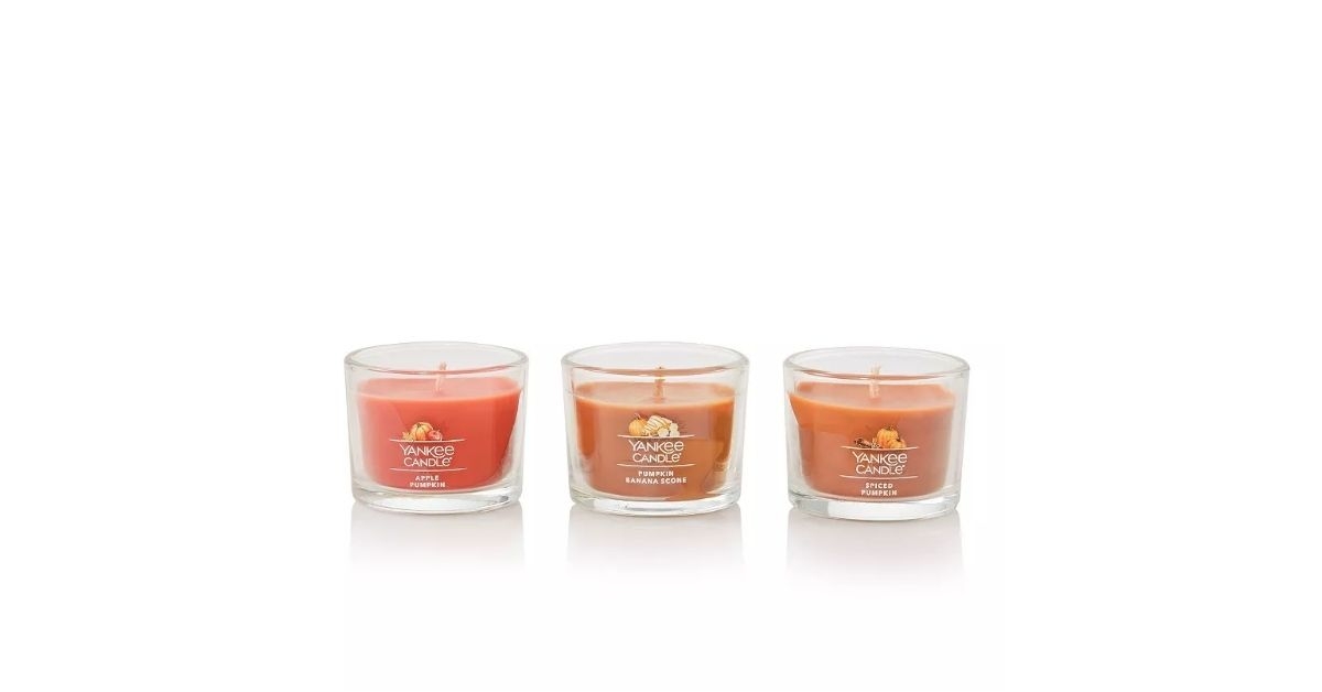 pumpkin season mini candle trio