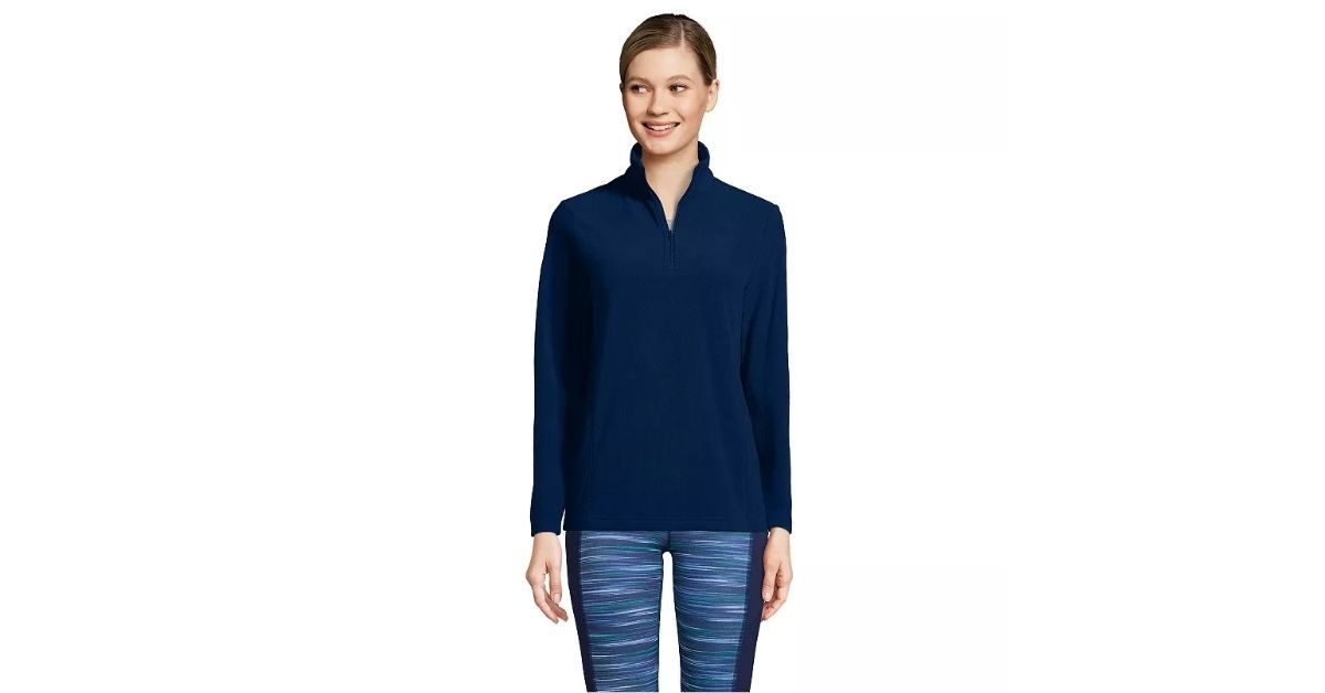 Women's Lands' End Quarter-Zip Fleece Pullover
