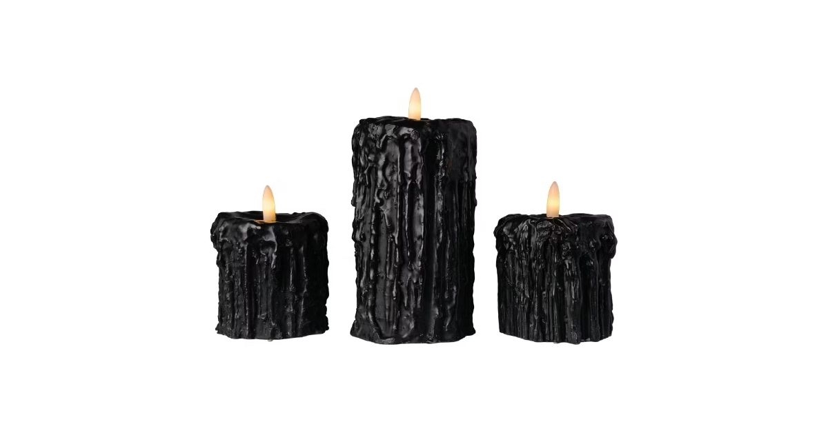 led drippy wax pillar candles