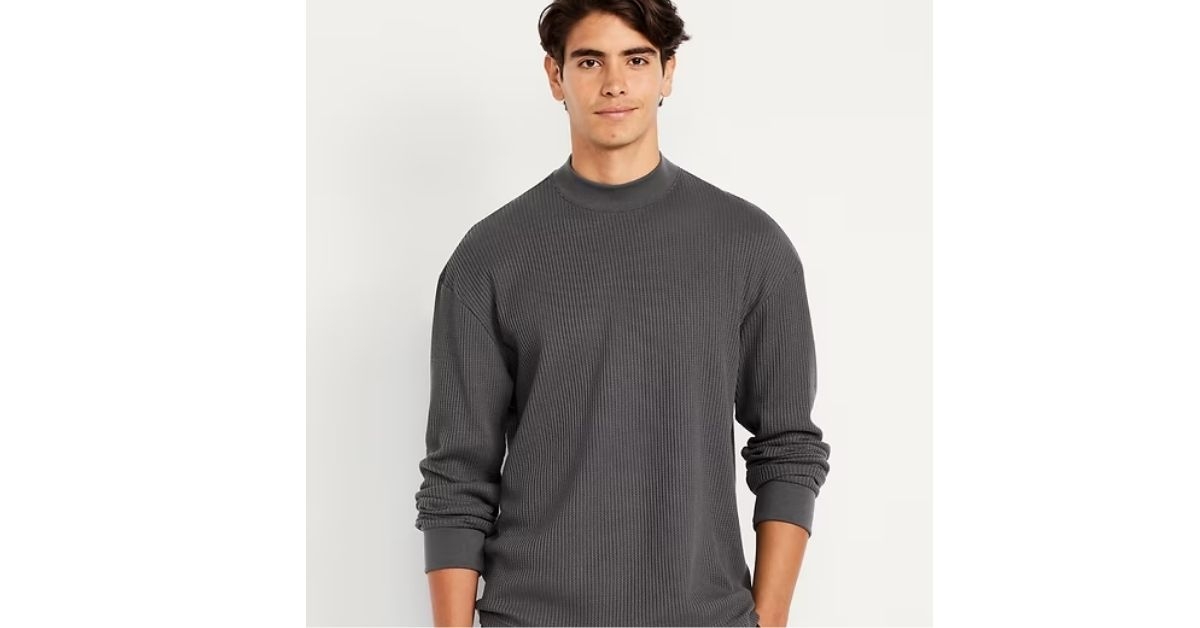long sleeve waffle t shirt