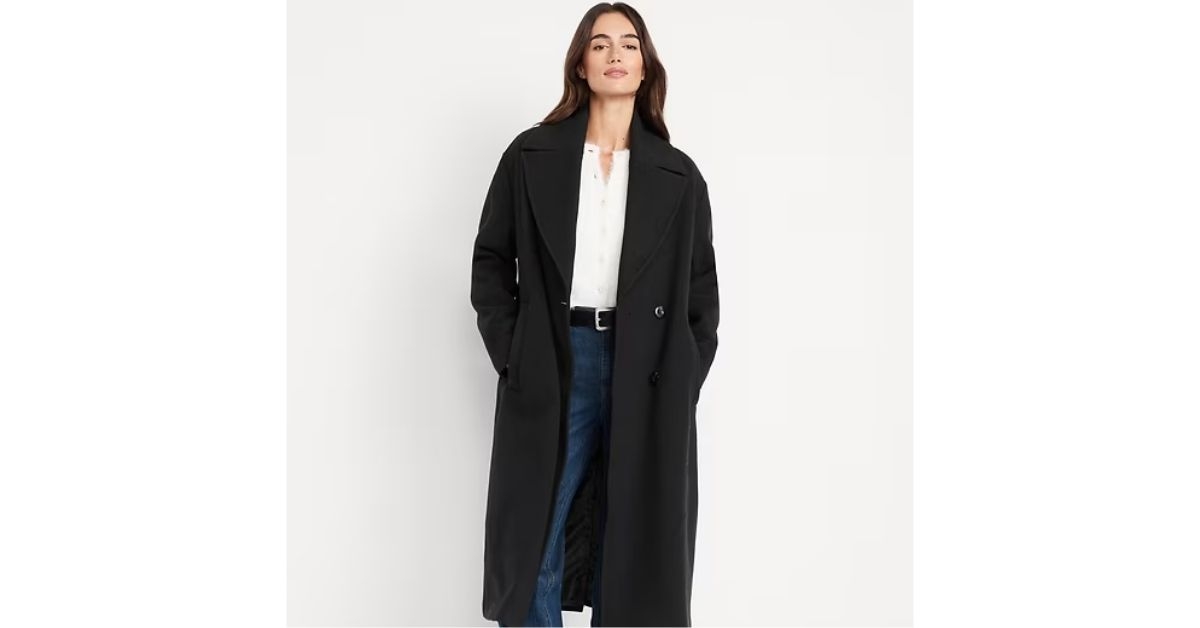 oversized twill overcoat