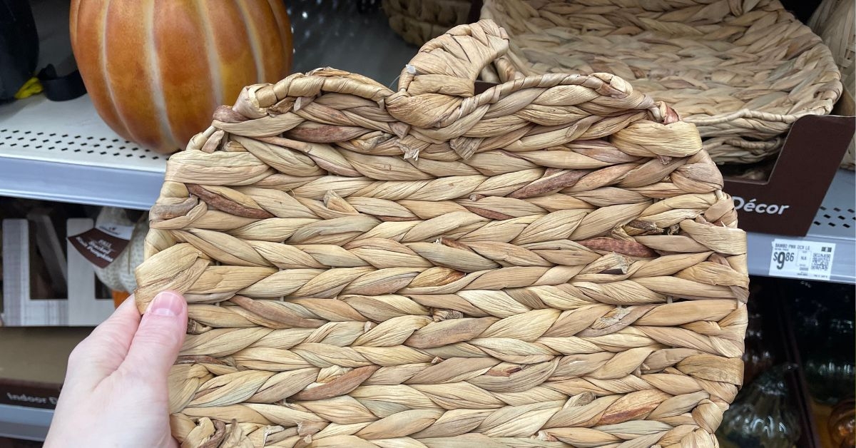 pumpkin wicker tray