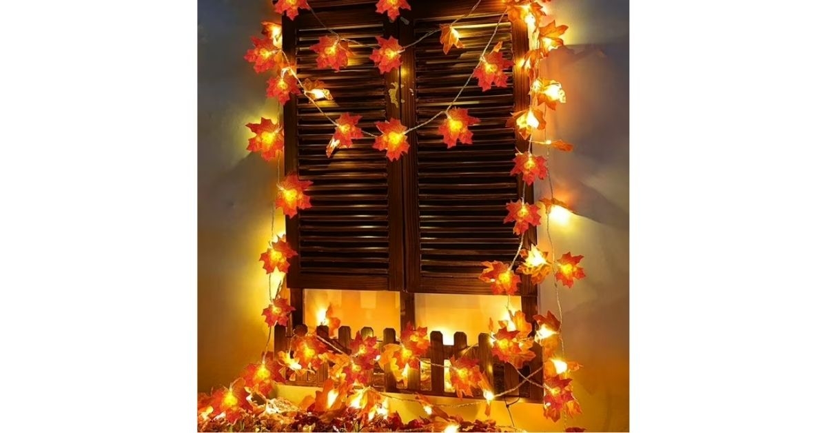maple leaf string lights