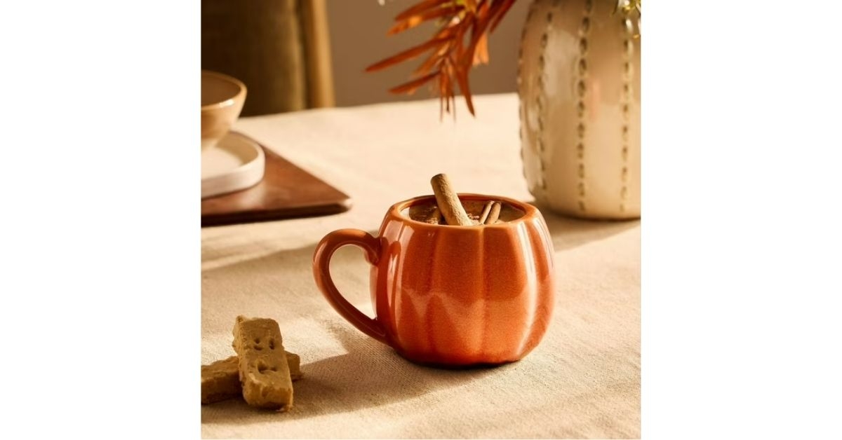 orange pumpkin coffee mug