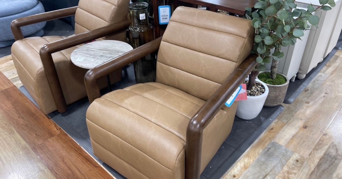 exposed wood accent chair