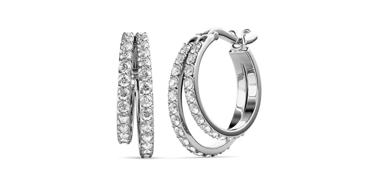 hoop earings with swarovski crystals