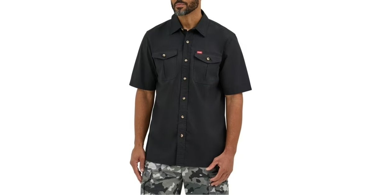 wrangler mens short sleeve hero twill shirt