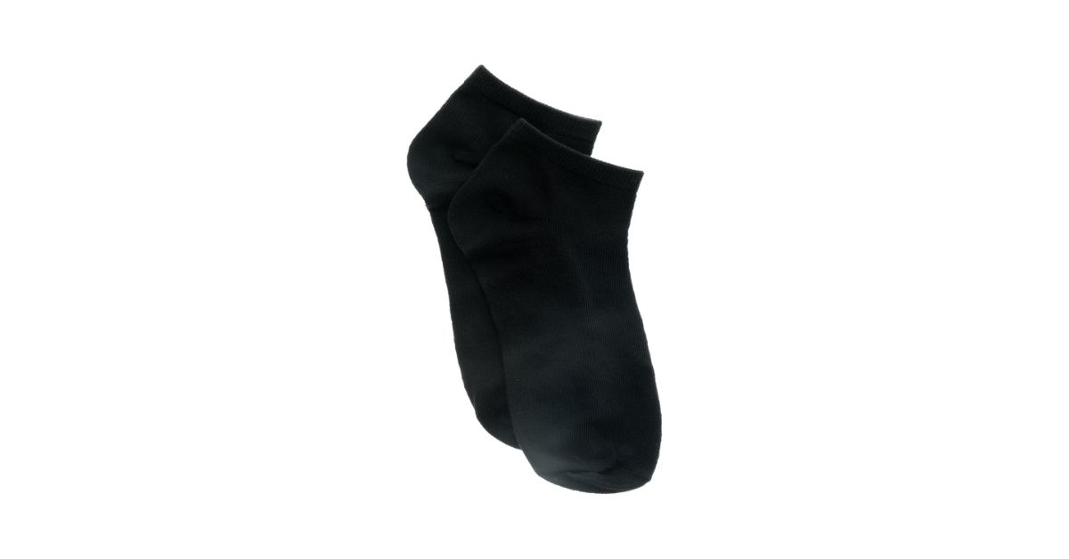 black athletic low cut sock