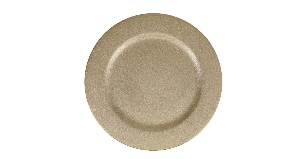 gold glitter charger plate