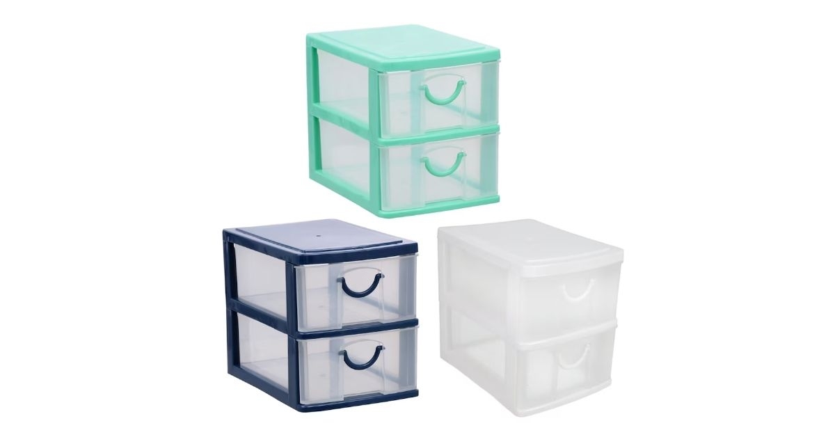two tier plastic drawers with handles