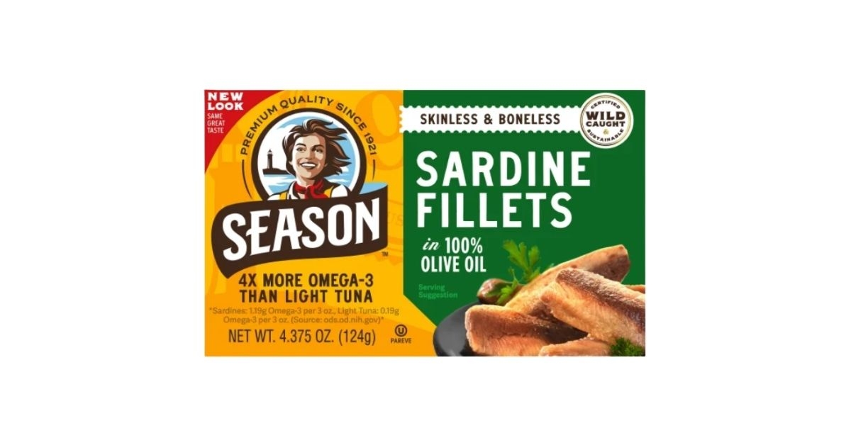 sardine fillets in 100 percent olive oil