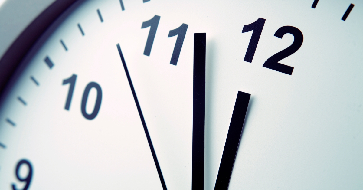 close-up of clock face