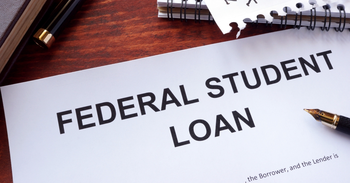 Federal student loan form on a table