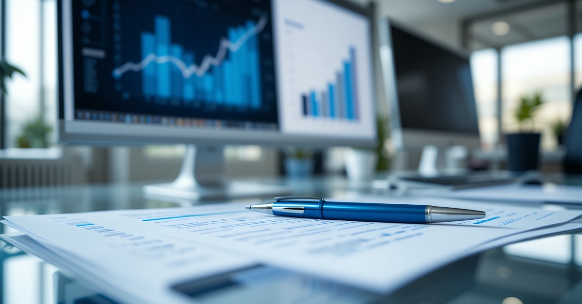 analyzing financial charts and data reports
