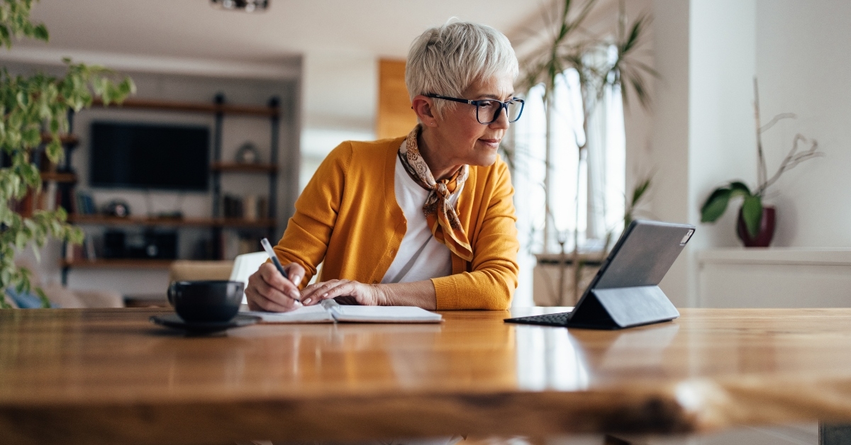 woman working hard from home