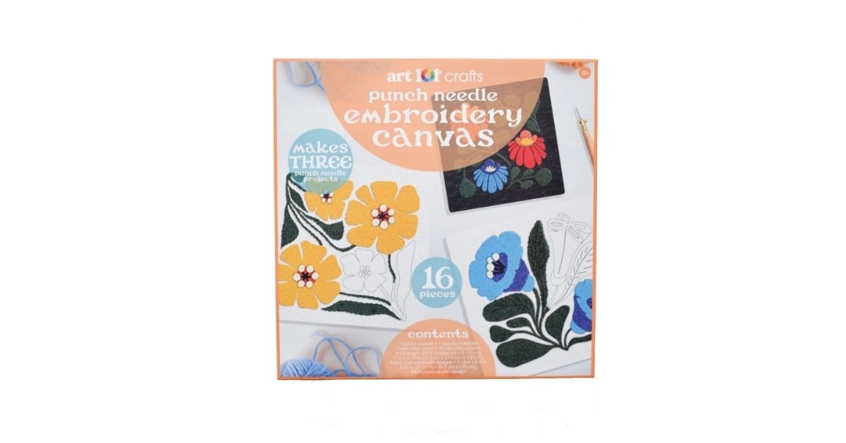 punch needle embroidery canvas kit