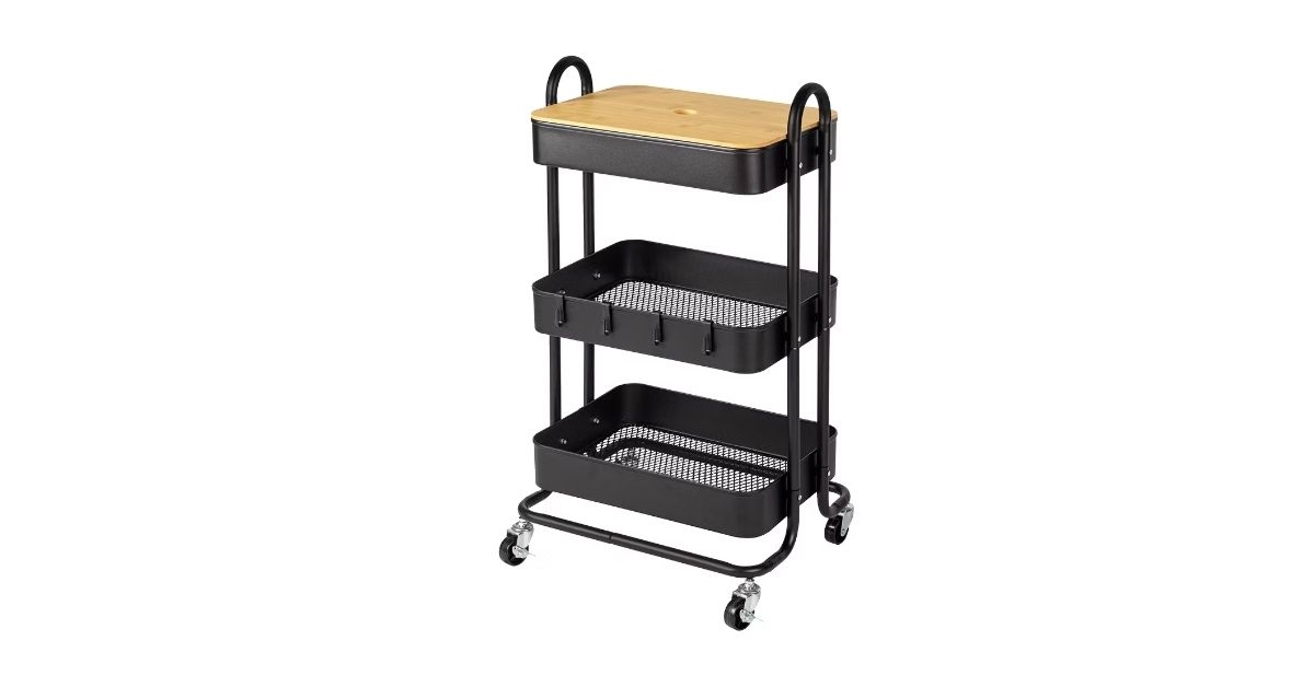 three tier rolling cart