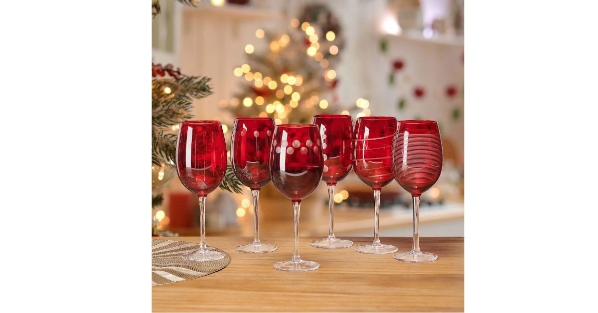 cheers ruby wine glasses