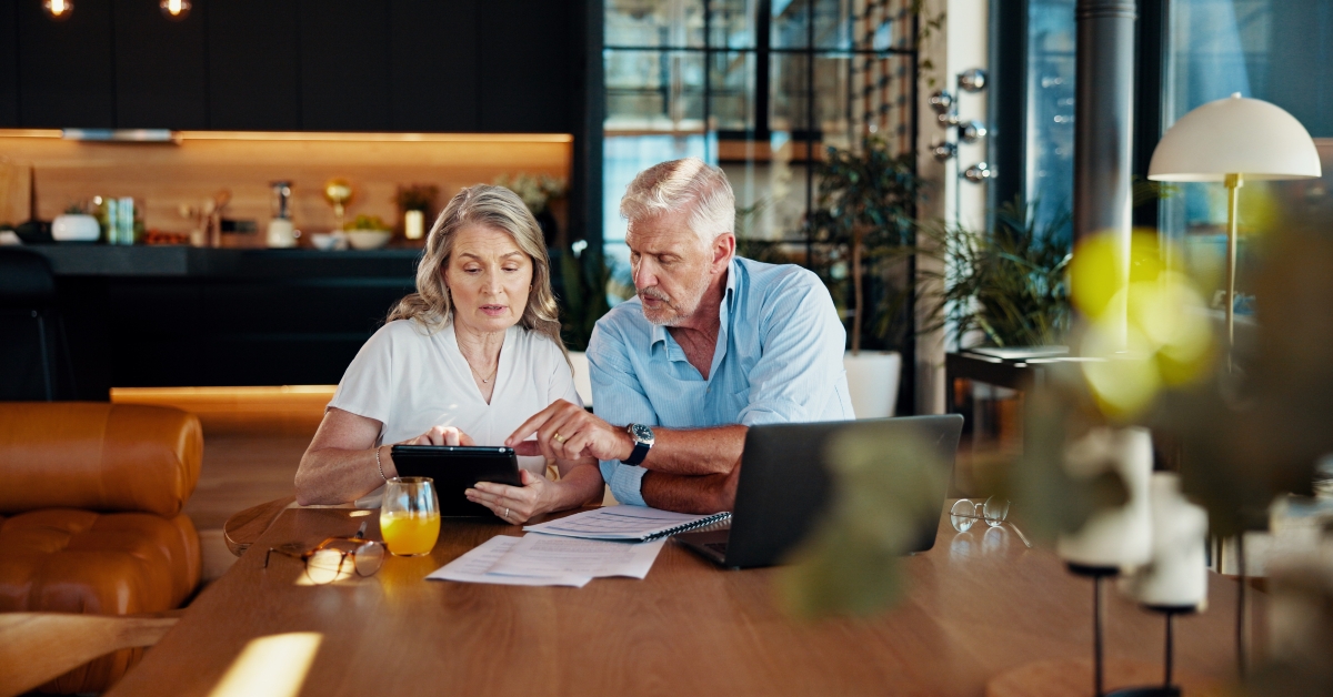 couple reviewing financial documents