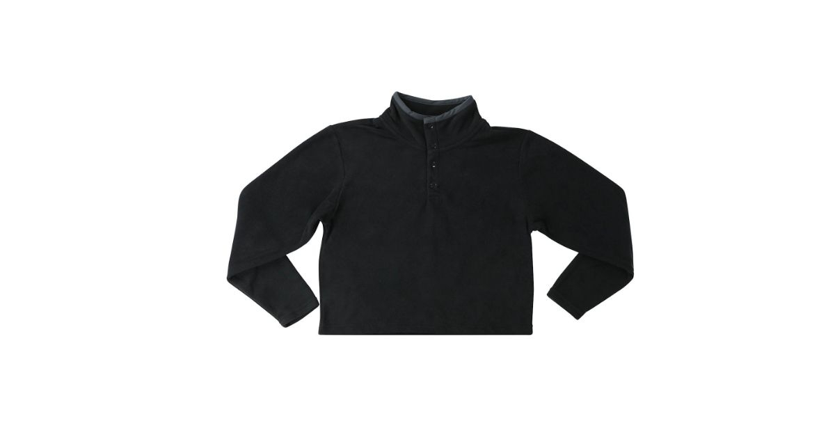 fleece quarter placket sweatshirt