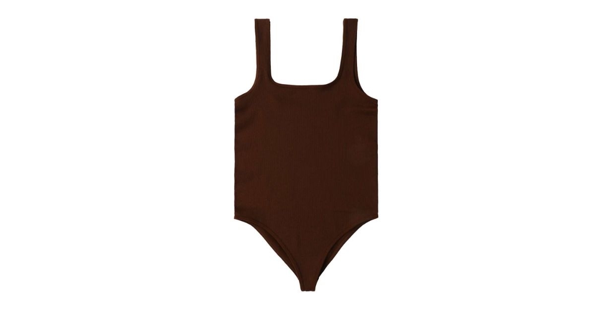 square neck ribbed bodysuit